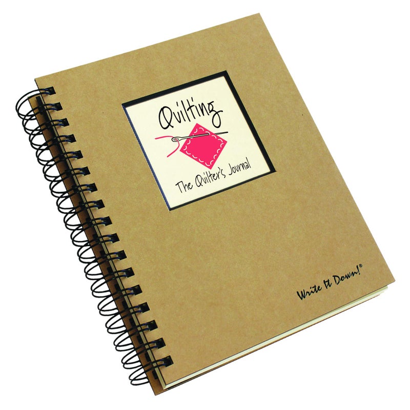 Write it Down series by Journals Unlimited, Guided Journal, Quilting, The Quilters Journal, Full-size 7.5"x 9", Kraft Hard Cover, Made in USA - Image 3